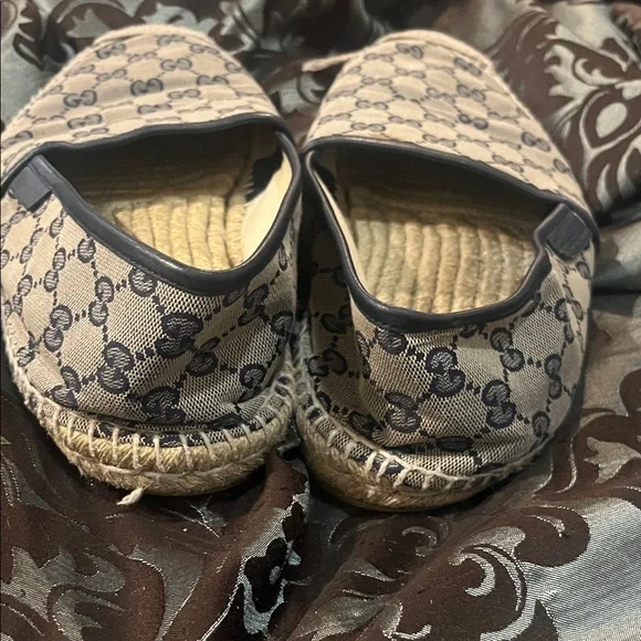 Gucci Beige and Blue Logo Espadrilles WORN size 10.5 men’s - Picture 8 of 13